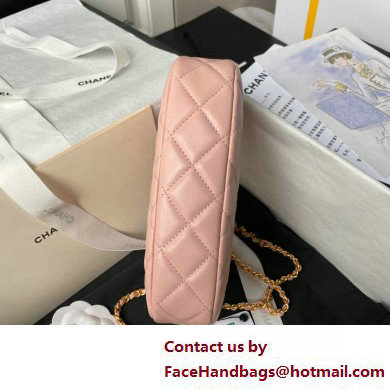 Chanel Shiny Crumpled Calfskin, Resin  &  Gold-Tone Metal Clutch with Chain Bag AP3786 Pink 2025